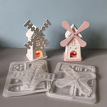 moulage silicone moulins vent décorations bougie blanc rose rustique charmant