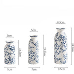 vases decoratifs ceramic bleu blanc motifs floraux salon deco