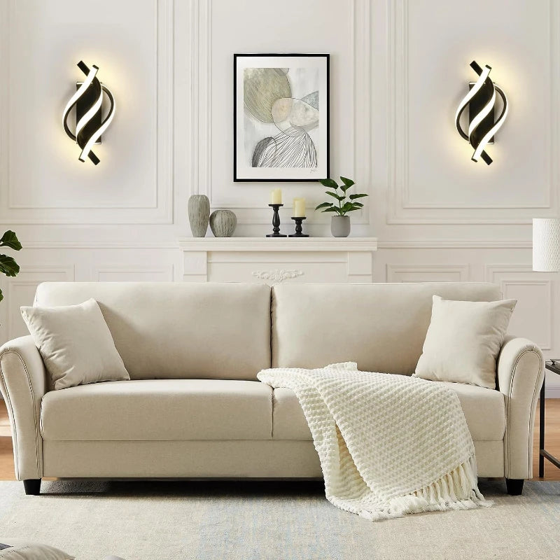 applique murale moderne aluminium noir spirale led cuisine chambre salon entree