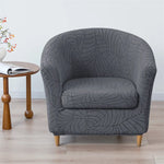 housse fauteuil gris motif feuilles moderne adhésif extensible lavable printemps été
