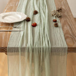 chemin table vert pastel rayures horizontales classique opaque maison polyester coton deco reception mariage
