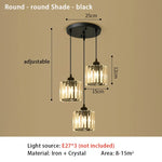 suspension lumineuse moderne élégante dorée strass ajouré transparent e27 cristal lumière intérieure