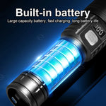 lampe torche rechargeable led 30w zoom longue portée noir affichage numérique