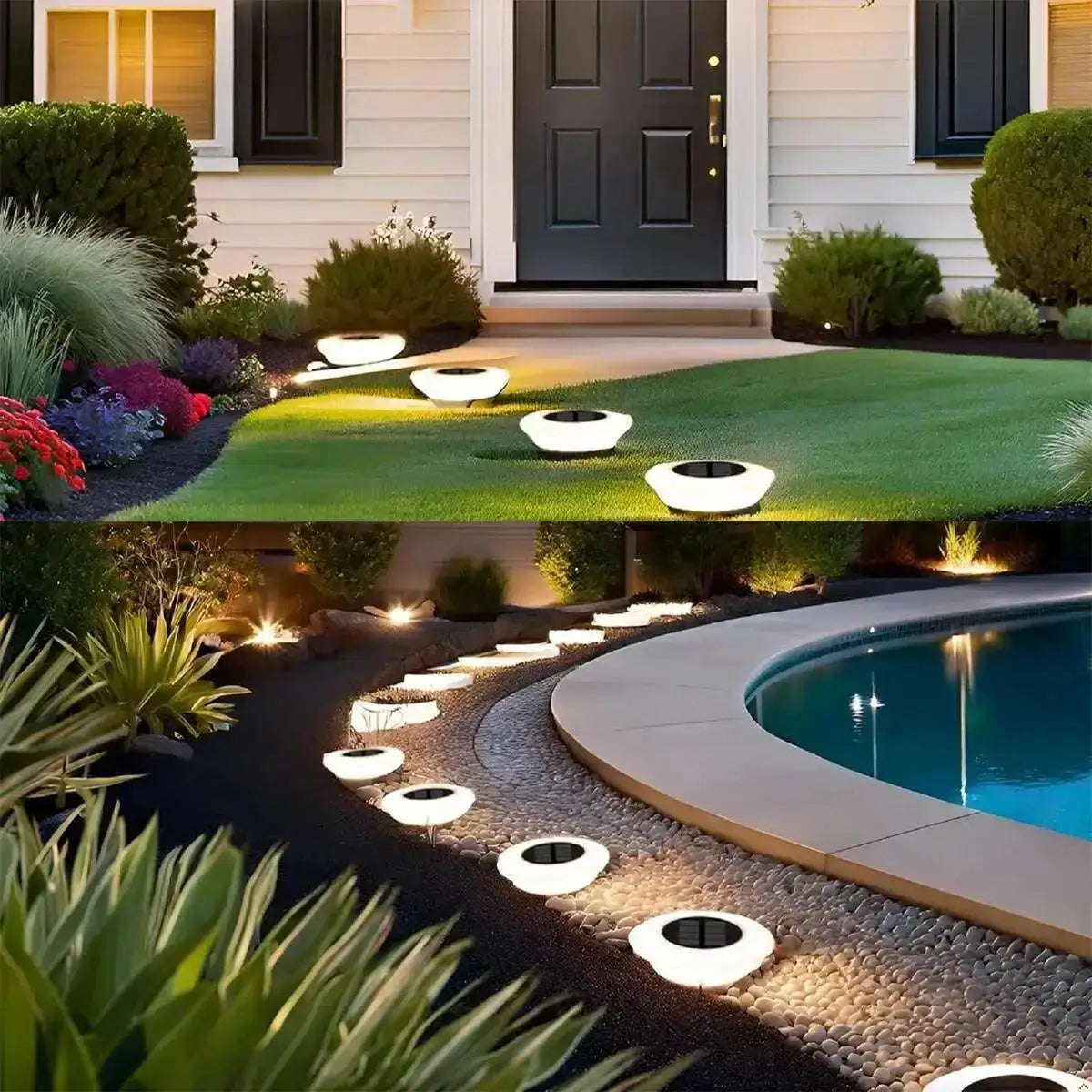 lampe solaire sol contemporaine imperméable led blanc moderne jardinextérieur rechargeable