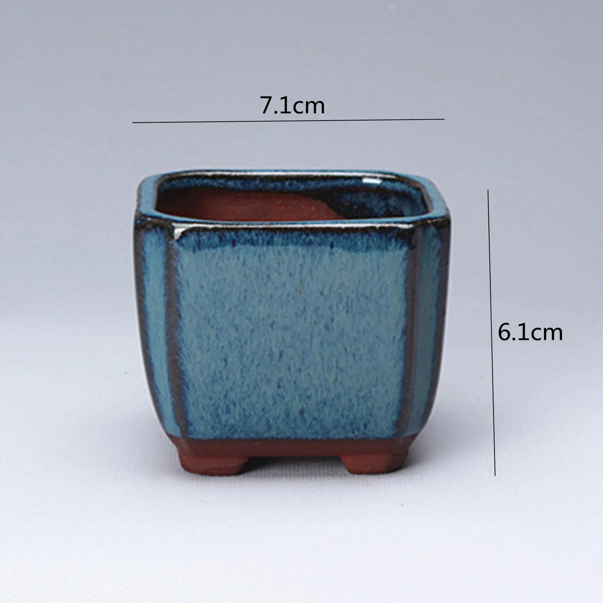 pots céramique succulentes bleu brun texture grès brillante intérieur extérieur classique minimaliste