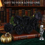 décoration intérieure roses artificielles soie noires rouges halloween mariage anniversaire élégantes vases bougies