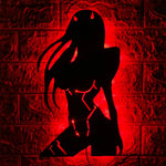 applique murale led silhouette anime noir décoration chambre veilleuse lumineuse personnage japonais