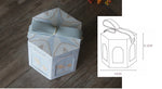 boîtes cadeau hexagonales chevaux carrousel bleu rose rouge occasion fête vintage romantique boucle métallique