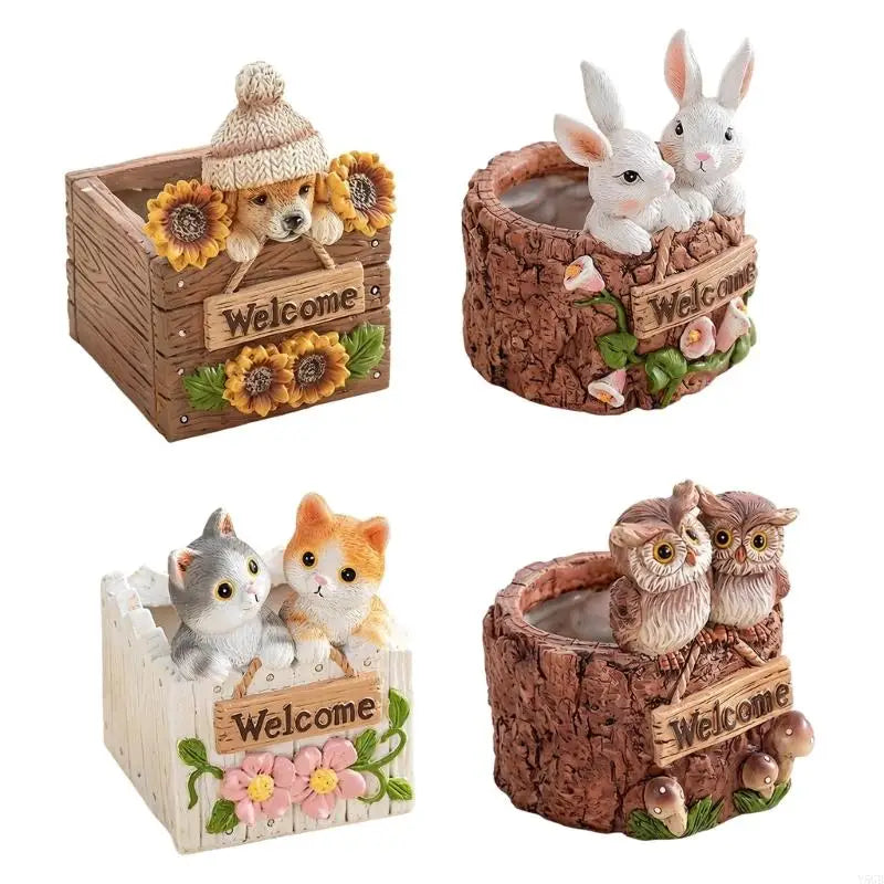 cache coussin décoratif rustique animaux mignons fleurs feuilles bienvenue maisonextérieurintérieur multicolore
