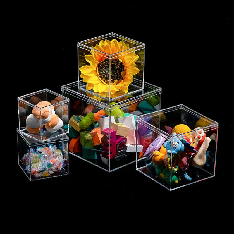 boîtes plastique transparentes modernes boîte bijoux réutiliables boîtes rangement minimalistes transparentes accessoires coiffure pièces