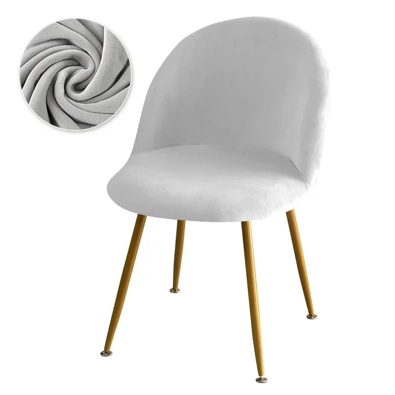 housse chaise velours unie moderne beige verte mariage banquet accueil fixe pieds métalliques dorés