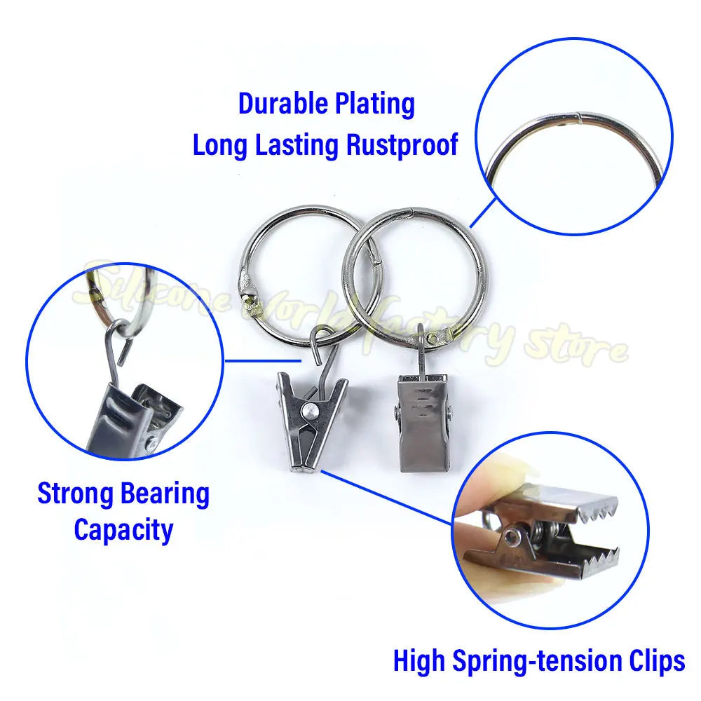 clips porte clés anneaux argentés clips métal inoxydable moderne accessoire ouverture fixations 10pcs