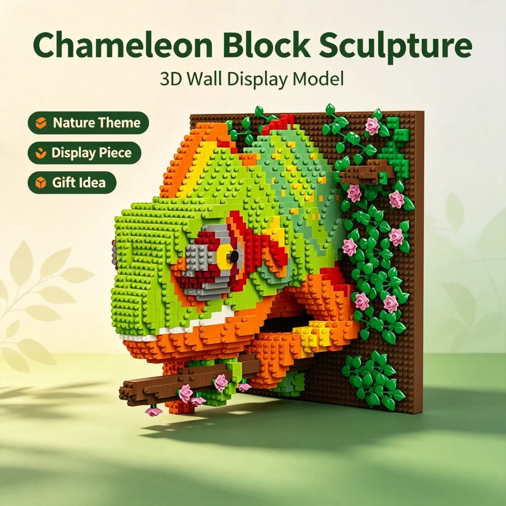 décoration murale 3d chameau blocs construction sculpteur animal vert orange rouge gris rose brunes