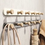 porte sacs mural moderne fixations vis texture bois naturel blanc minimaliste