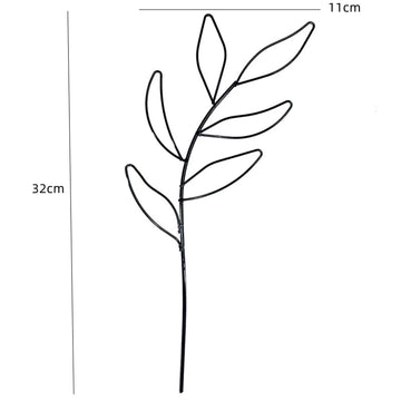 support plante feuilles stylisées noir blanc minimalisteintérieur décoration jardin métal tringle fixée