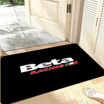 tapis sol noir motif moto beta racing drapeau italien décoration maison moderne antidérapant