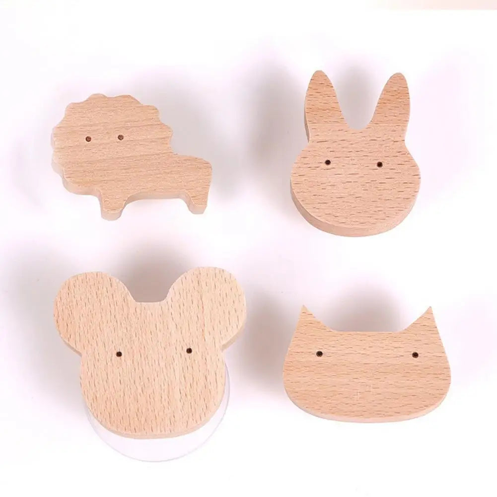 porte clés animaux bois naturel adhésif moderne décoration intérieure sans perçage minimaliste móc suspendu