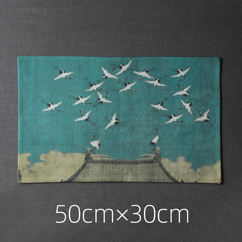 serviettes table gris bleu beige tapis motifs orientaux art traditionnel 50x30cm respectueux environnement decoration