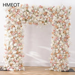 arche décorative mariage fleurs artificielles blanc rose clips chaînes extérieur classique événement anniversaire