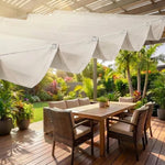 toile parasol moderne résistante l'eau gris beige bleu texture tissée protection solaire jardinet opacité