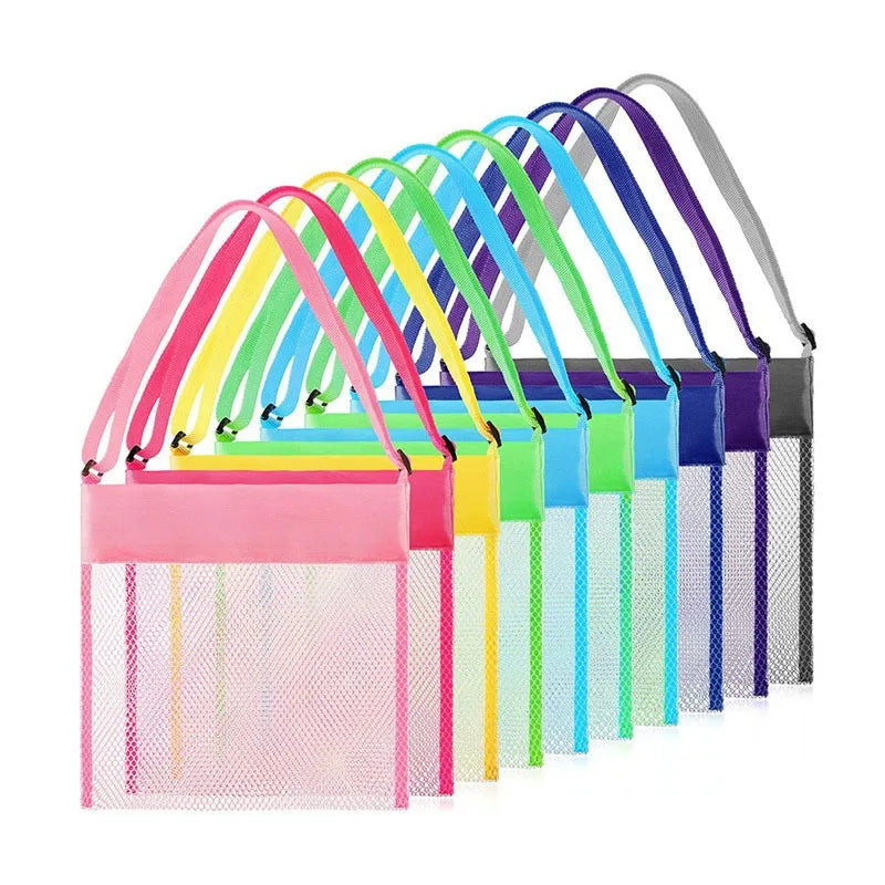 sac main pliable polyester rose bleu vert maille moderne casual boutons pression poignées amovibles