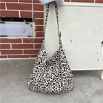 sac main blanc léopard poignées détachables moderne fourre tout polyestère nylon unisexe grande capacité