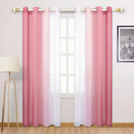 rideaux dégradés rose bleu violet ombre douce modernes transparents polyester maison