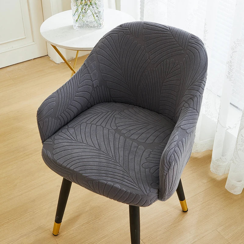 housse fauteuil moderne imprimé feuilles couleur gris orange vert élasthanne polyester amovible lavable