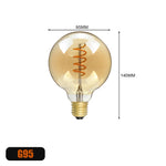ampoules led spirale dorée vintage écolaire e27 220v 50000h 250 lumens doré translucent