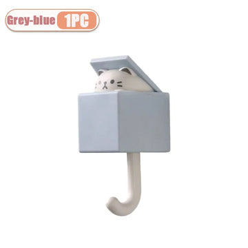porte clés porte sacs adhésifs chats animaux moderne minimaliste rose clair gris vert chambre