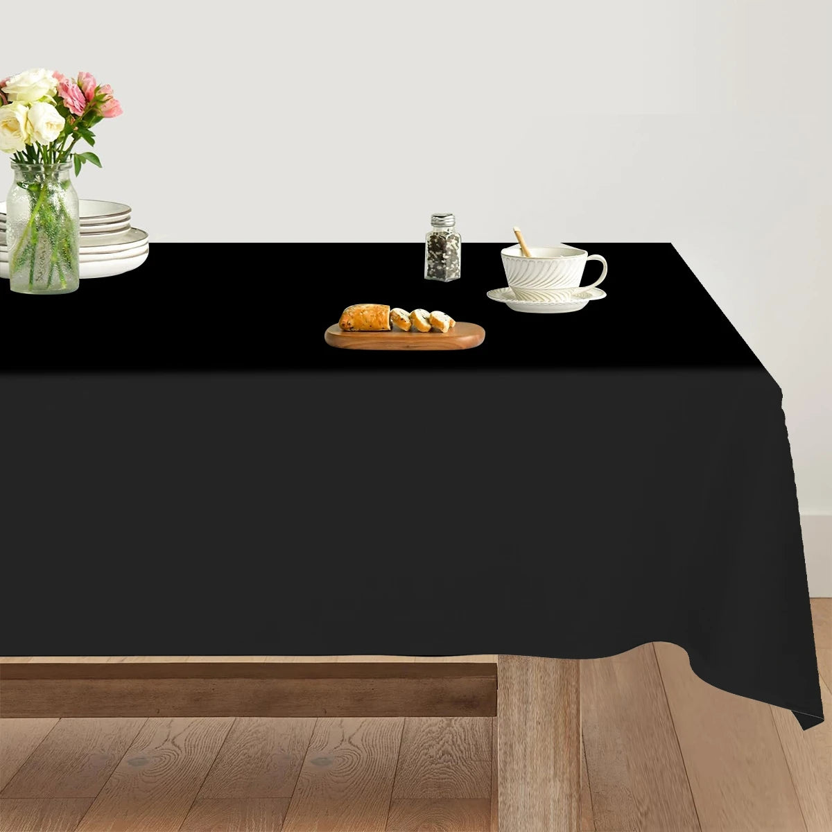 nappe jetable noire brillante élégante table fête anniversaire mariage baptême noël