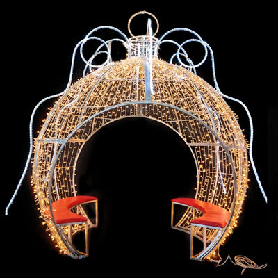 Boule lumineuse LED 3D blanche pour jardin extérieur - Ombre Interieur
