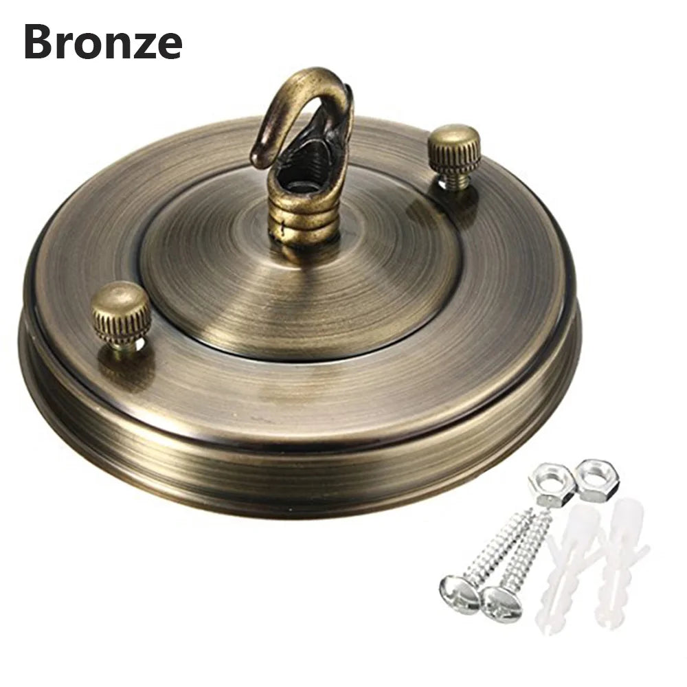 support suspension lampe noir chrome or bronze cuivre blanc moderne minimaliste rond lisse
