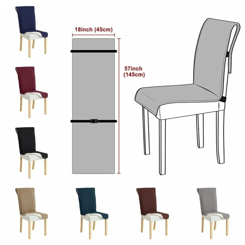 Housse chaise quiltée moderne polyester antidérapante rouge bordeaux beige bleu marine