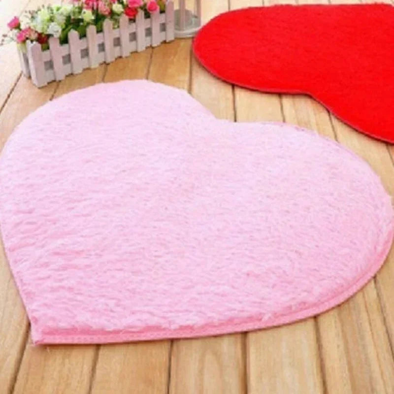 tapis forme cœur doux violet moderne 30x40cm antidérapant bain salon