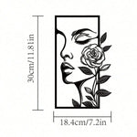 sculpture murale moderne silhouette femme rose métal noir abstraite opaque décoration intérieure minimaliste