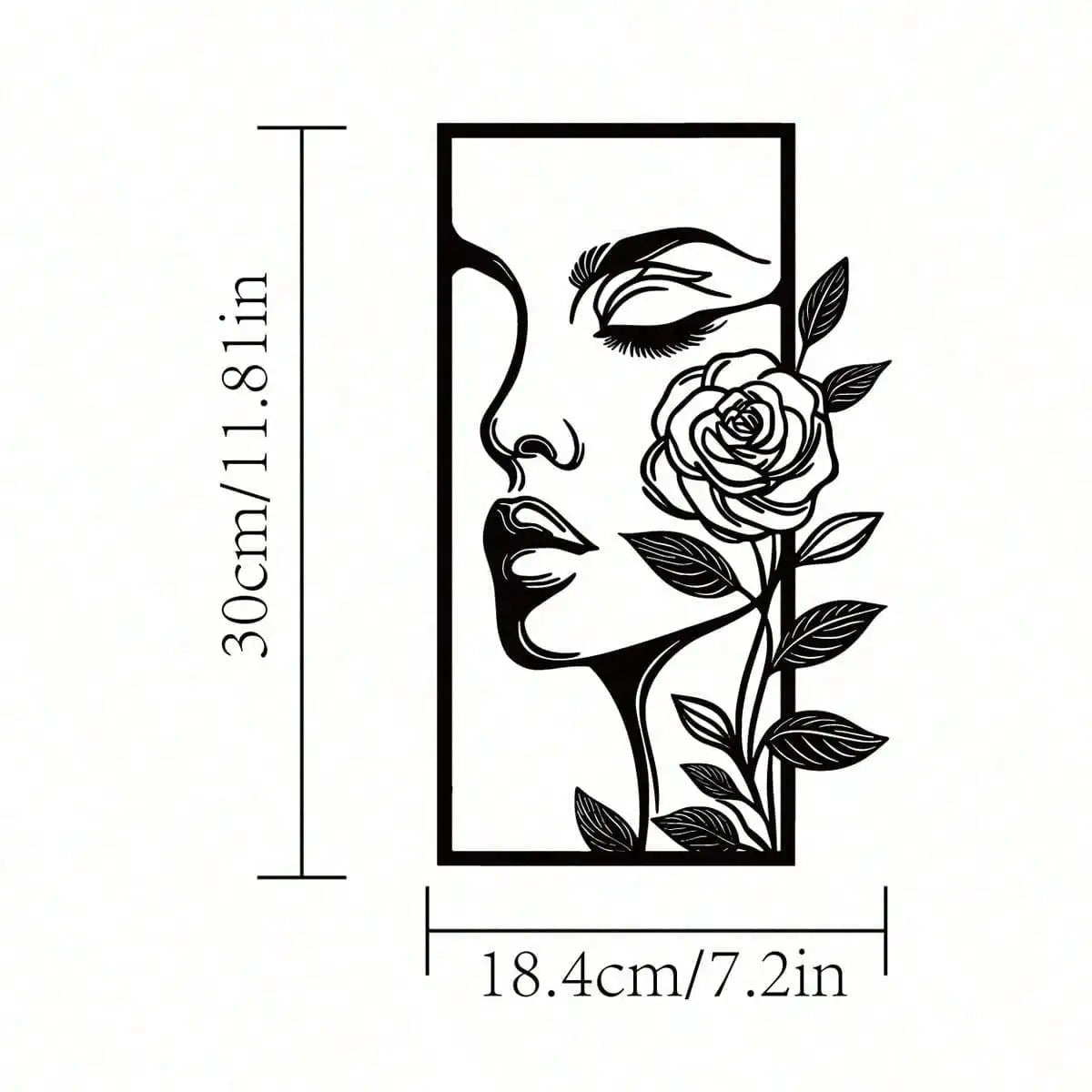 sculpture murale moderne silhouette femme rose métal noir abstraite opaque décoration intérieure minimaliste