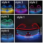 lunettes lumineuses vert bleu rouge noir lignes horizontales modernes occasionnelles halloween anniversaire noël