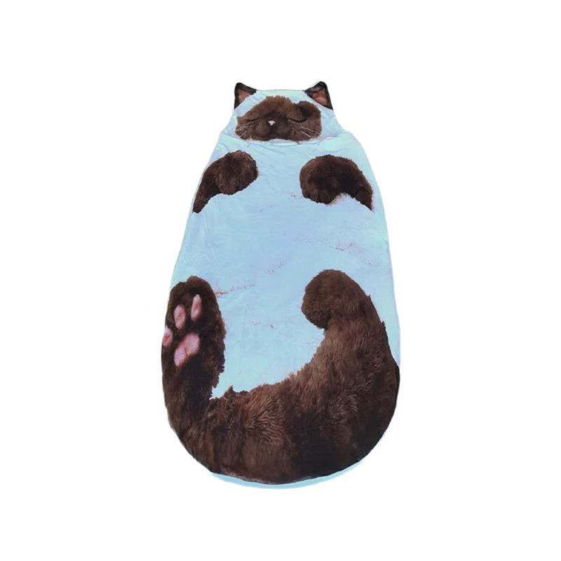 sac couchage adulte sac fourrure chat imprimé doux confortable polyester coton lit