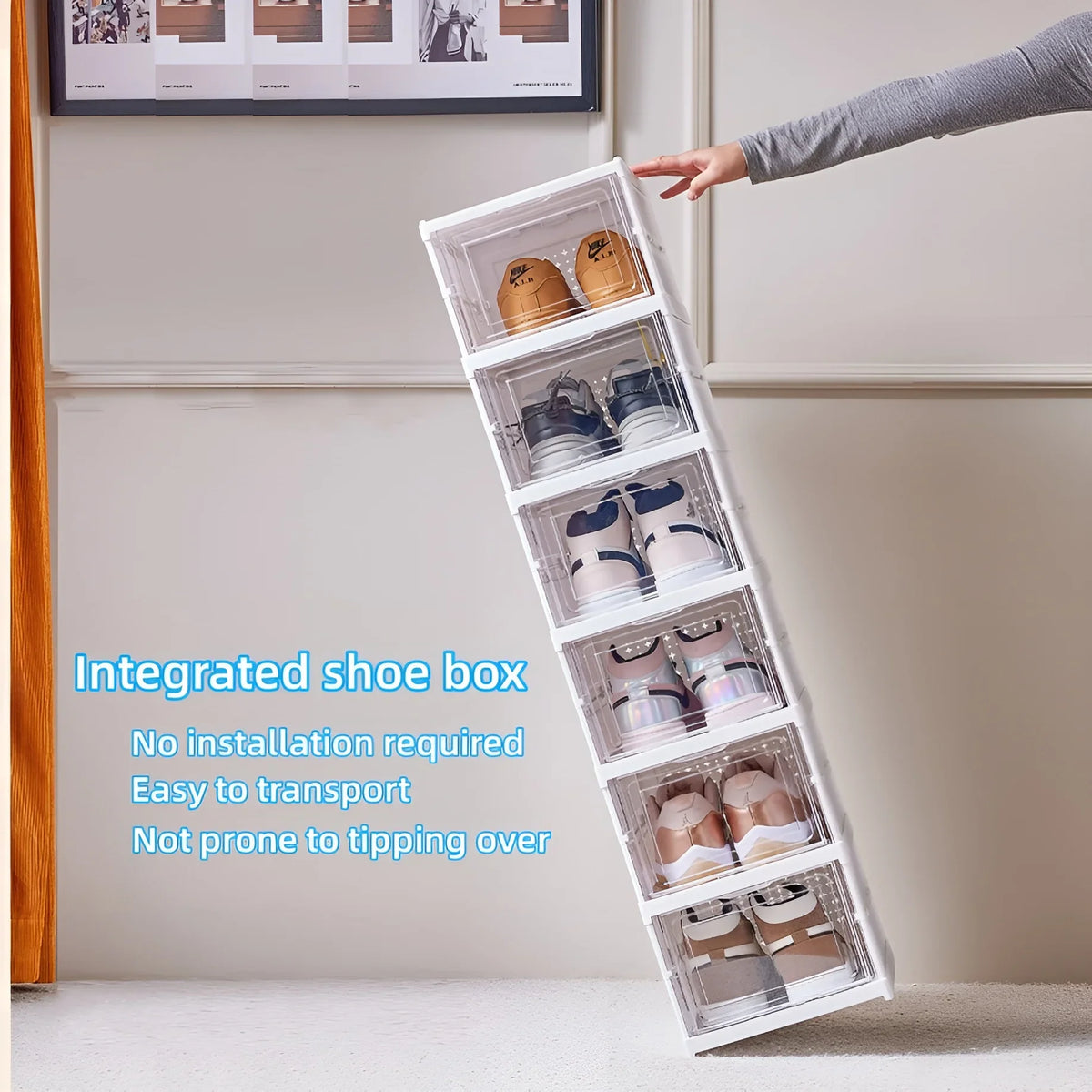 Boîte pliable 6 niveaux pour organisation de chaussures