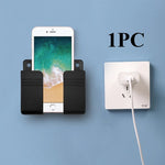 support mural rechargeable smartphones rangement télécommandes boîte adhésive moderne noir blanc