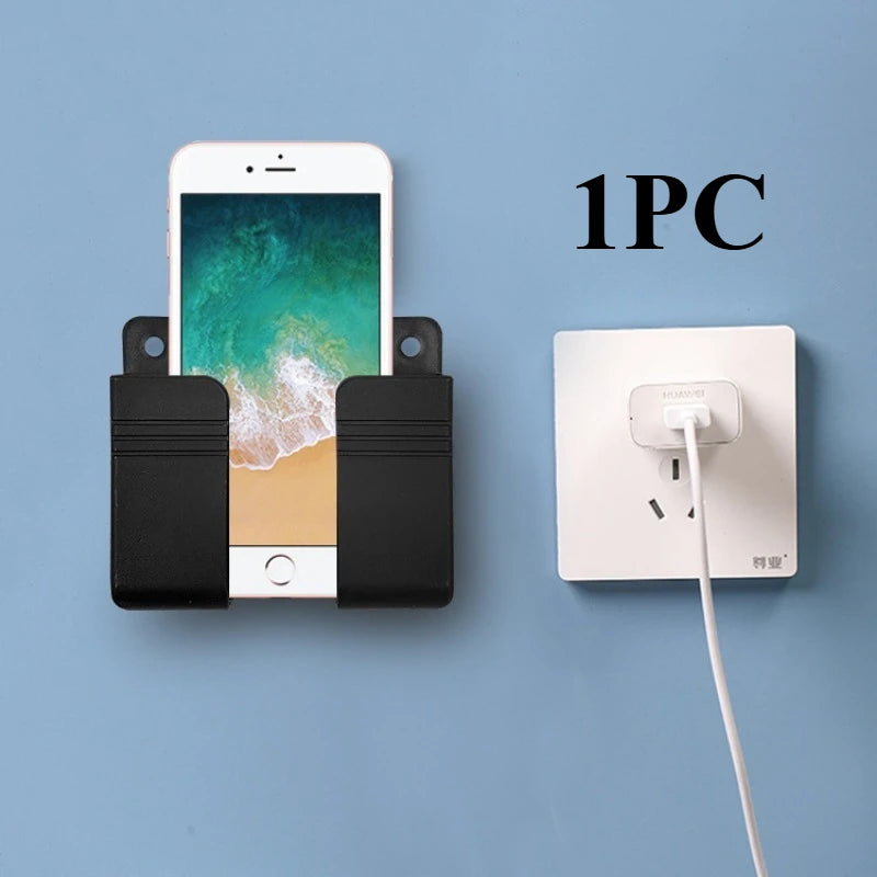 support mural rechargeable smartphones rangement télécommandes boîte adhésive moderne noir blanc