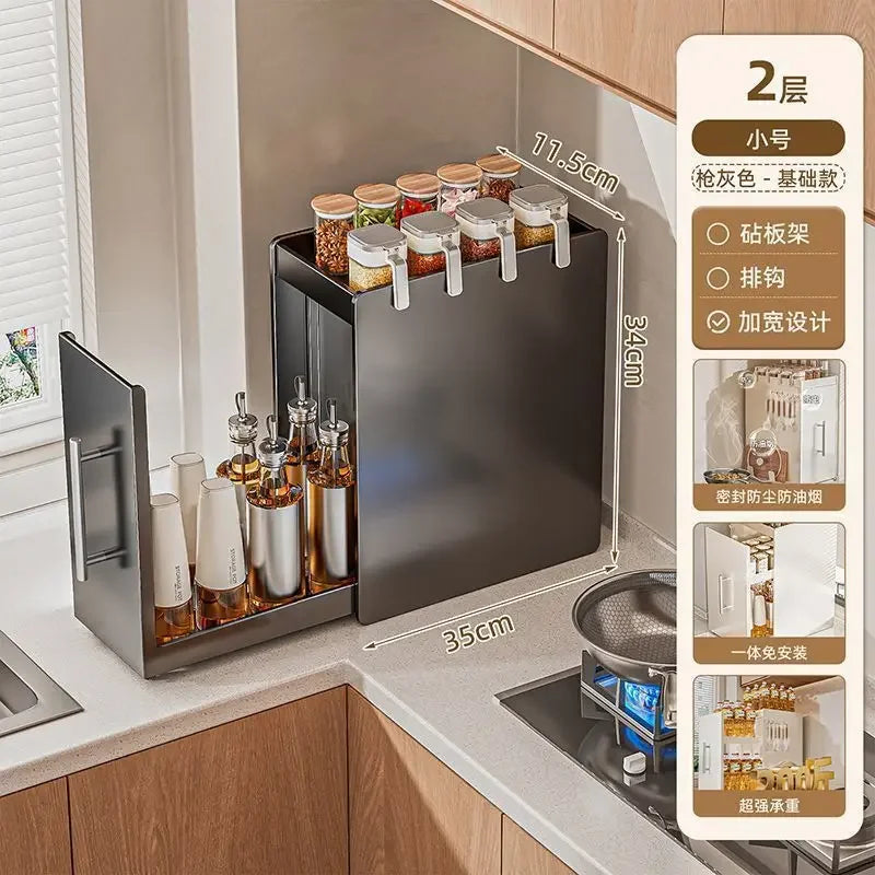 rangement cuisine blanc hexagones moderne multi usages étages poignées condiments outils