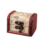 boîte bijoux vintage bois imprimé floral artisanal cadenas métal rouge marron beige