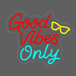 néon lumineux Good Vibes Only moderne rose bleu texte cœur réglable USB chambre coucher