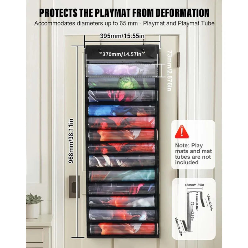 rangements suspendus tapis jeu rouleaux organisateur porte crochets compartiments pvc transparent moderne utilitaire