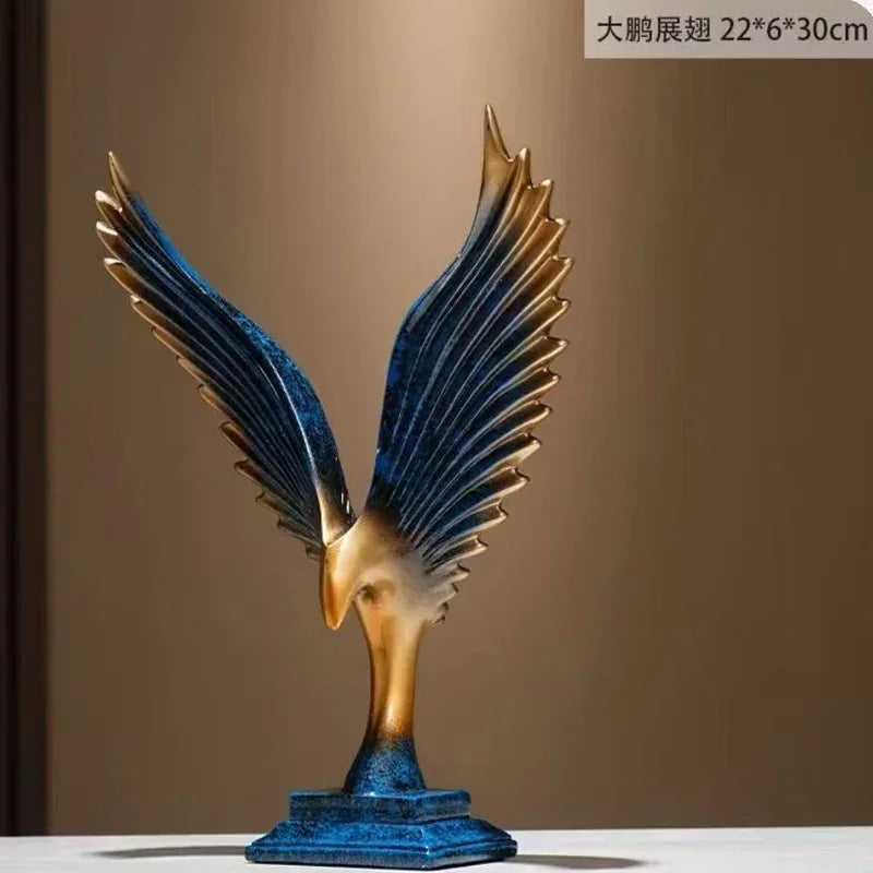 sculpture oiseau moderne minimaliste noir argenté plumes stylisées transparent salon