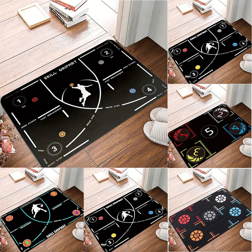 tapis sol extérieur moderne résistant rides terrain basket ball couleurs vives graphique 30x50cm 40x60cm