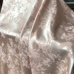 tissu floral or rose élégant classique satiné polyester largeur 150cm