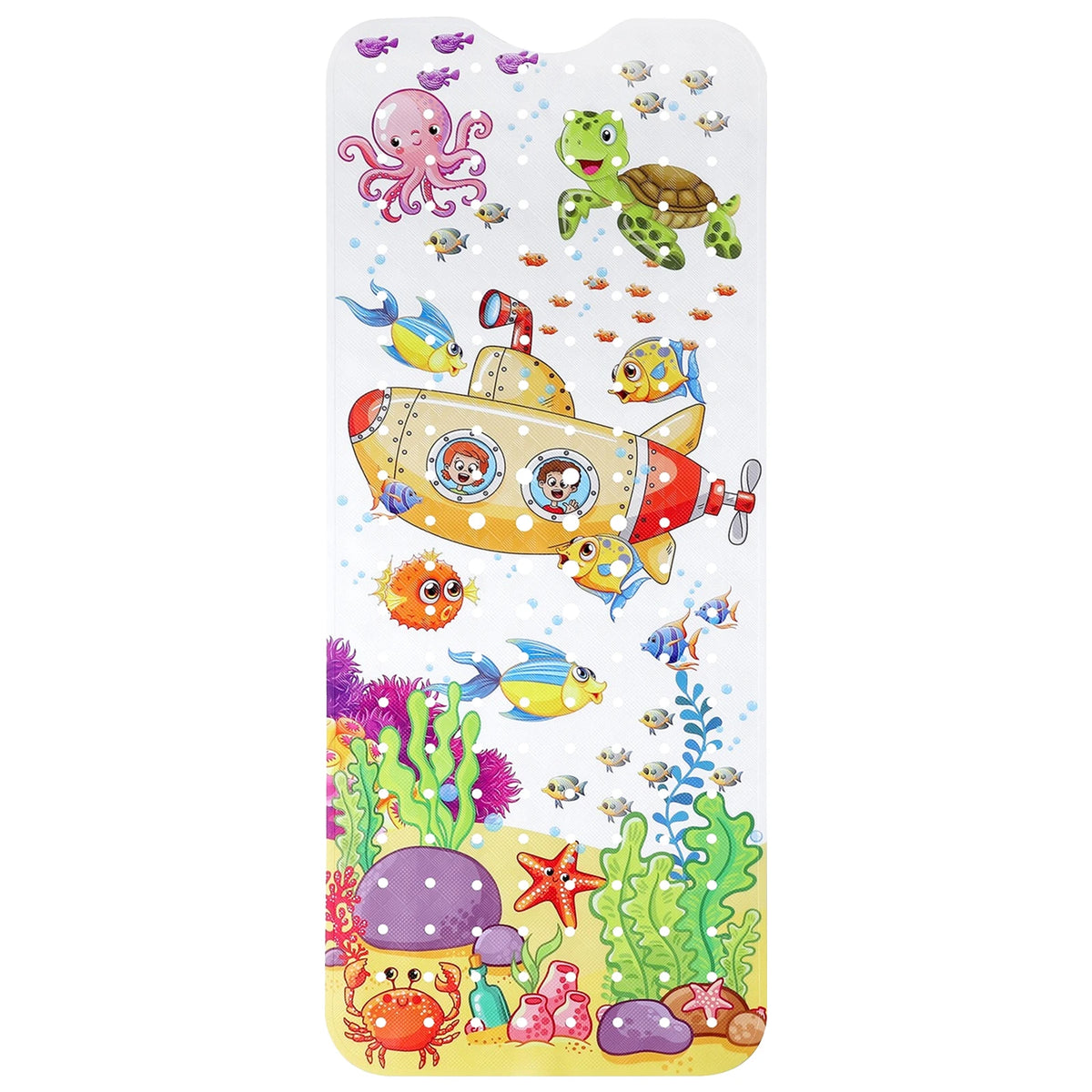 tapis bain dessin animé sous marin sirène poissons coraux moderne enfant couleur alphabet adhésif